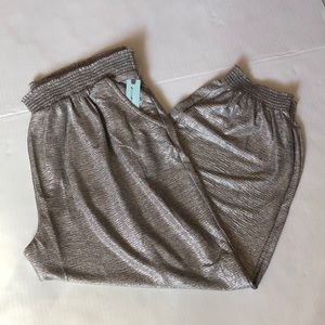 ANTHROPOLOGIE PLUS SILVER JOGGERS